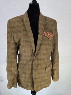 VTG 2003 Banana Republic Classic Lightweight Plaid Cotton Blazer/Sports Coat. S